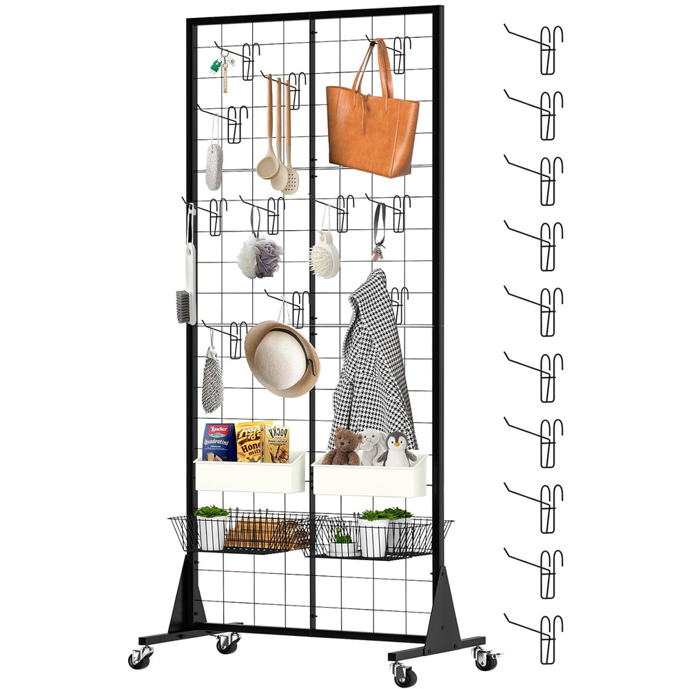 2'X5.5' Ft Gridwall Panel Display Stands Heavy Duty Floor Standing Retail Displa
