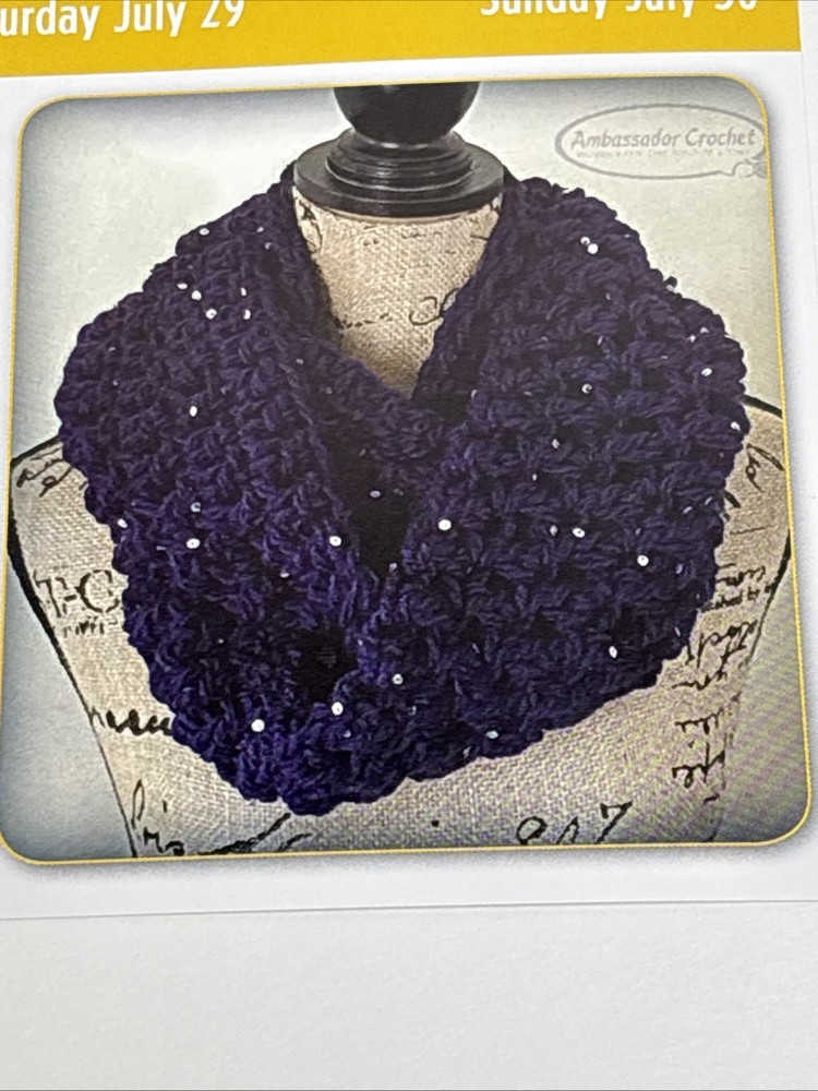 Sequin Infinity Scarf Crochet Pattern Card Page