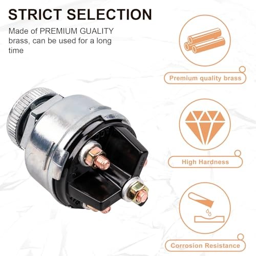 Ignition Switch with Key, 4 Position Universal Key Switch, Starter Switch 12V
