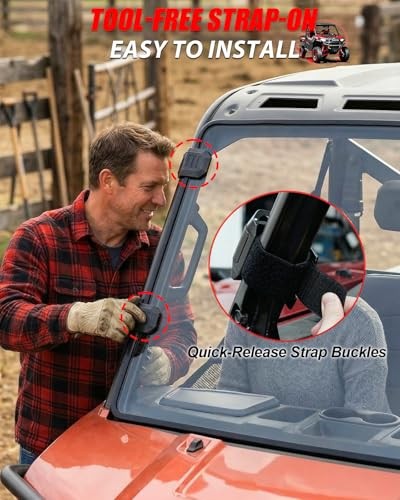 Full Front Windshield Compatible with Polaris Ranger XP 1000 Full Windshield