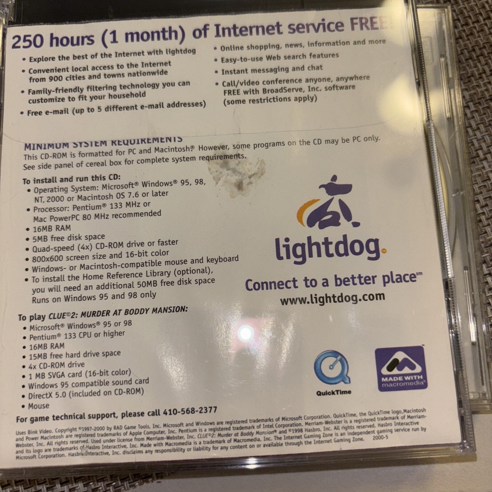 Clue cd game pc computer desktop laptop