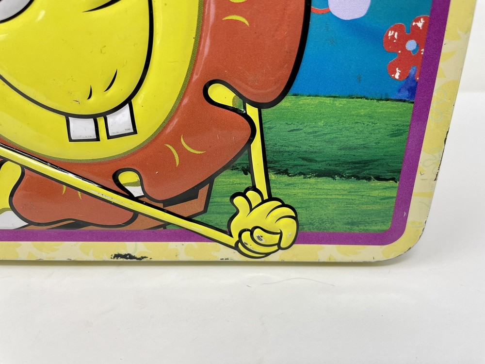 SpongeBob SquarePants and Patrick Tin Box Lunchbox 2007 Nickelodeon EMBOSSED