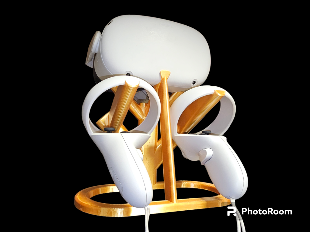VR Stand Controllers Holder for Meta/Oculus Quest , Quest 2, and Rift S (Gold)