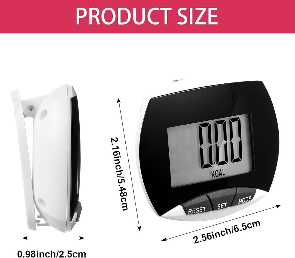 Portable Pedometer with Large LCD Screen