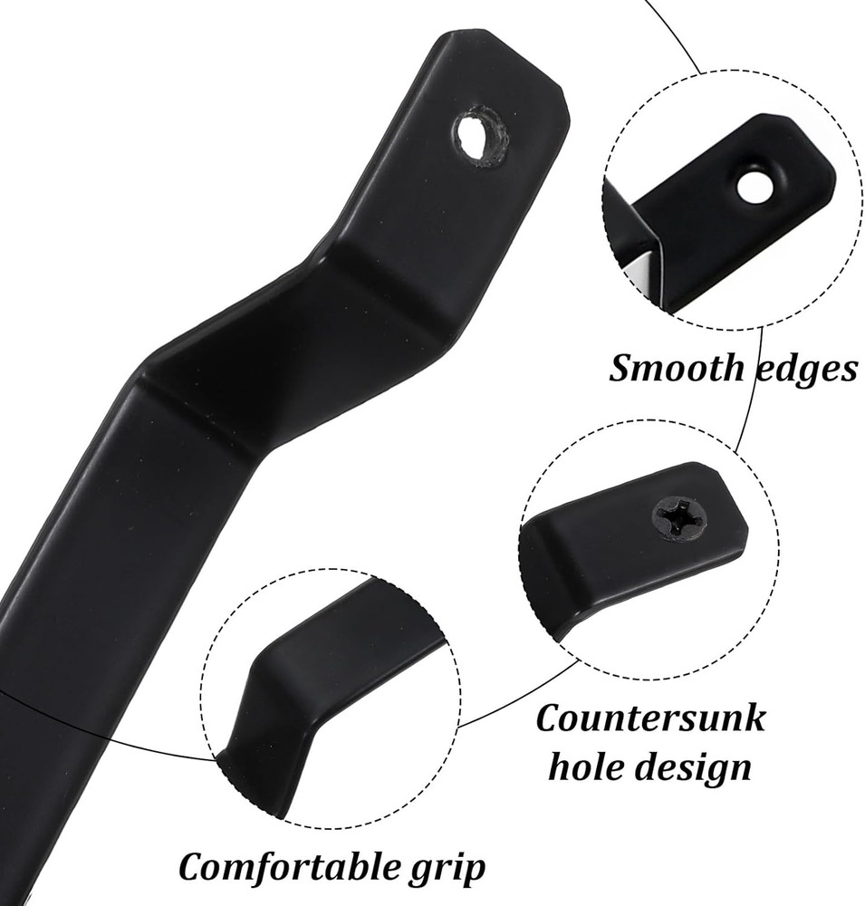 4 Pack 7.87 Inch Black Barn Door Handles Premium Gate Handle Pull Heavy Duty ...