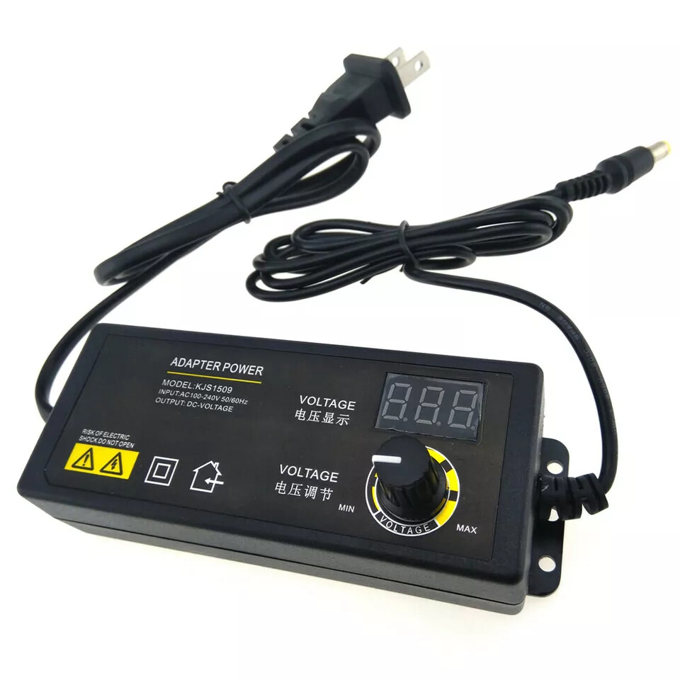 Adjustable Voltage 3 to 24V AC/DC Switch Power Supply Adapter with LED Displayme