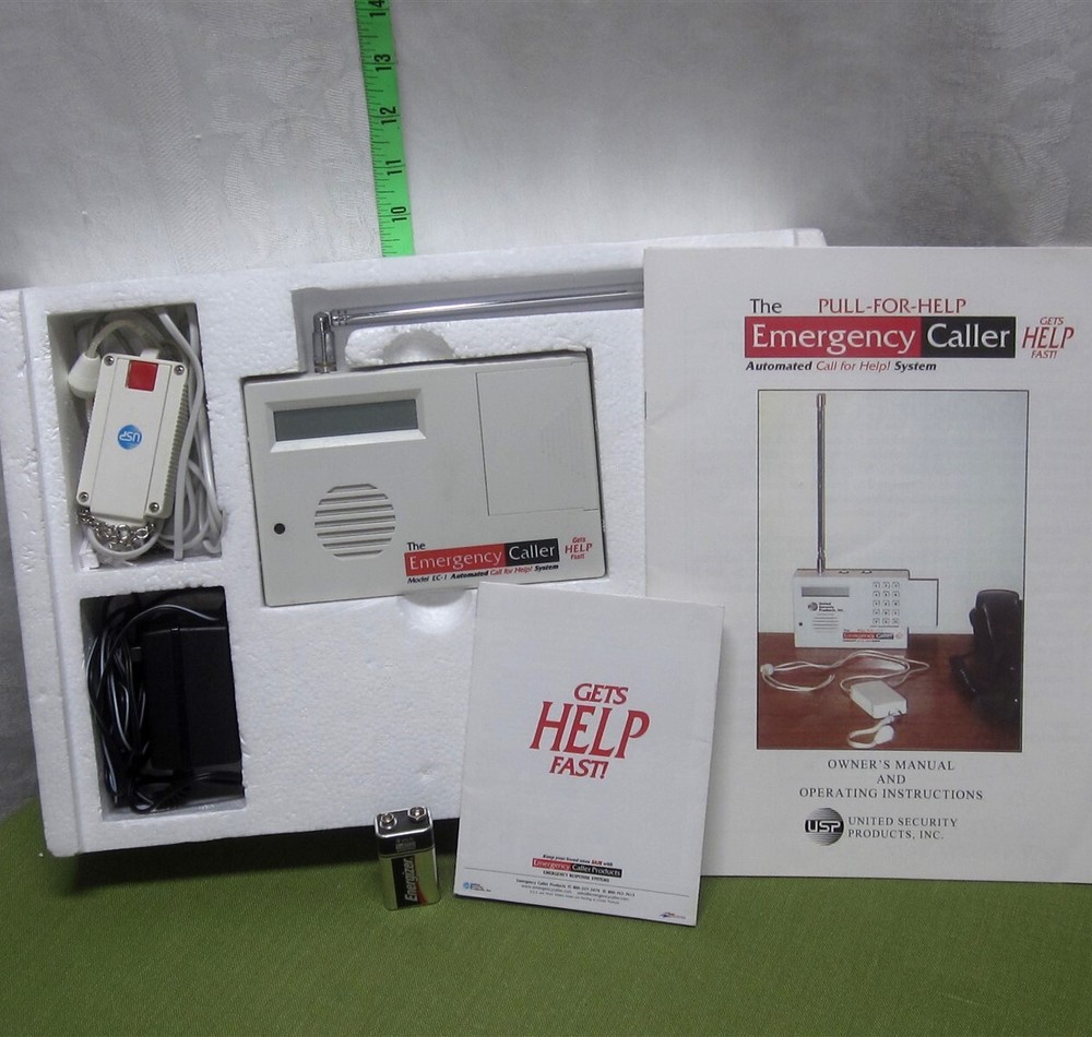 PULL-FOR-HELP Emergency Caller automated system United Security transmitter box
