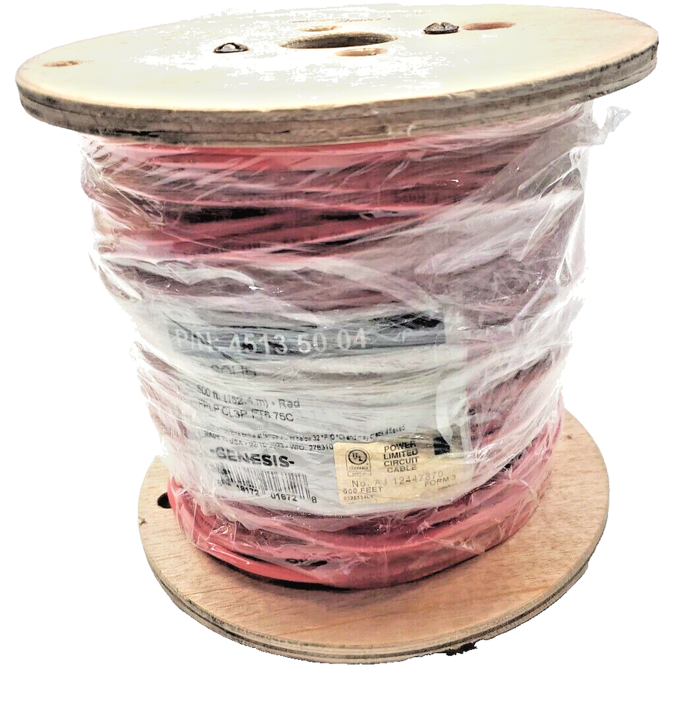 Genesis 14/2 14-AWG 2 Solid Conductors Solid Plenum 500’ Red 45135004