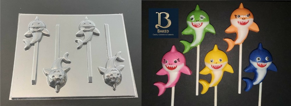 BABY SHARK Chocolate Candy Lollipop Mold
