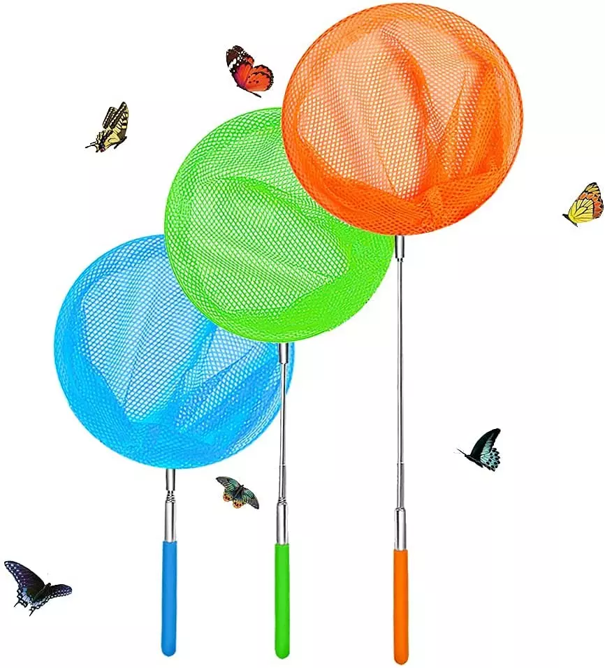 Insect Butterfly Net with 8" Ring Handle Extends to 34" Telescopic Catching Bug
