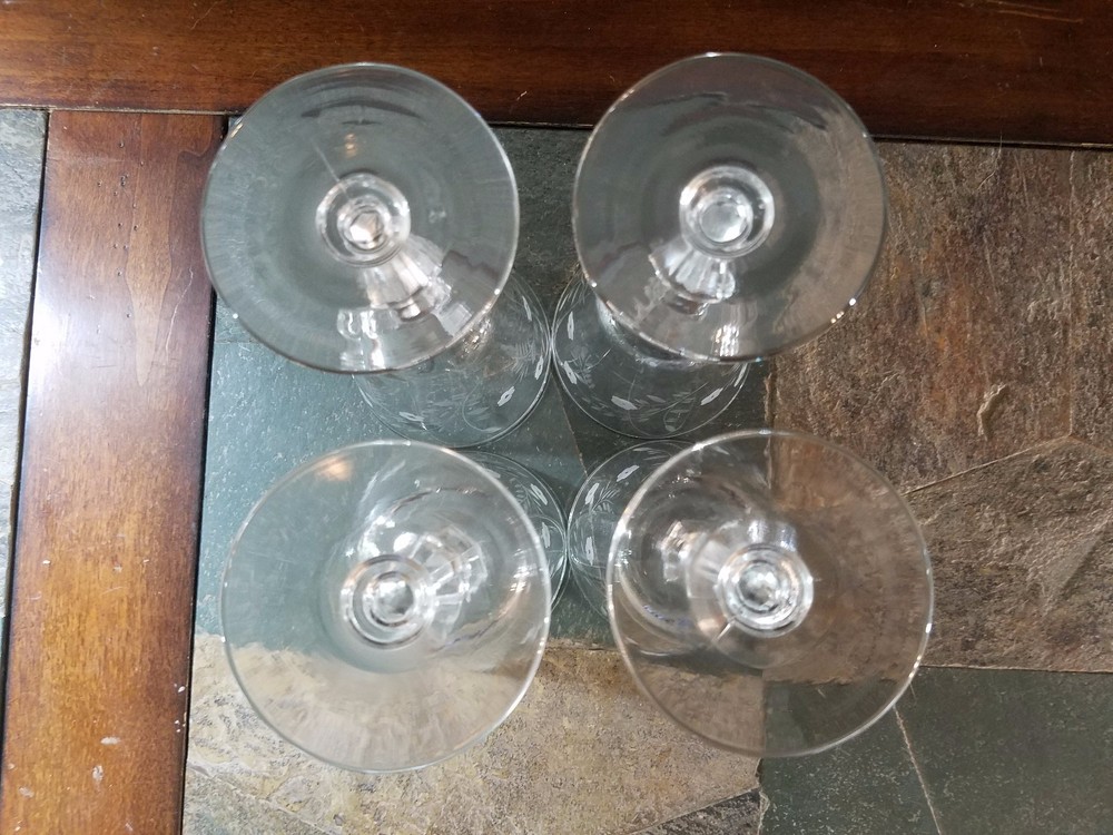 4 Libbey Rock Sharp 3006-12 Water Goblets Glasses 7"