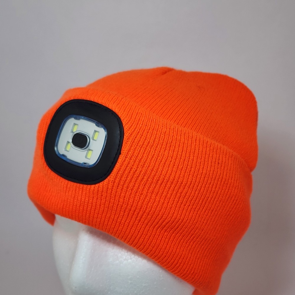 Beanie Hat - Orange LED Light-Up