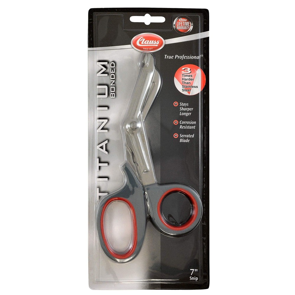 Clauss Titanium Bonded Bent Snips, 7"