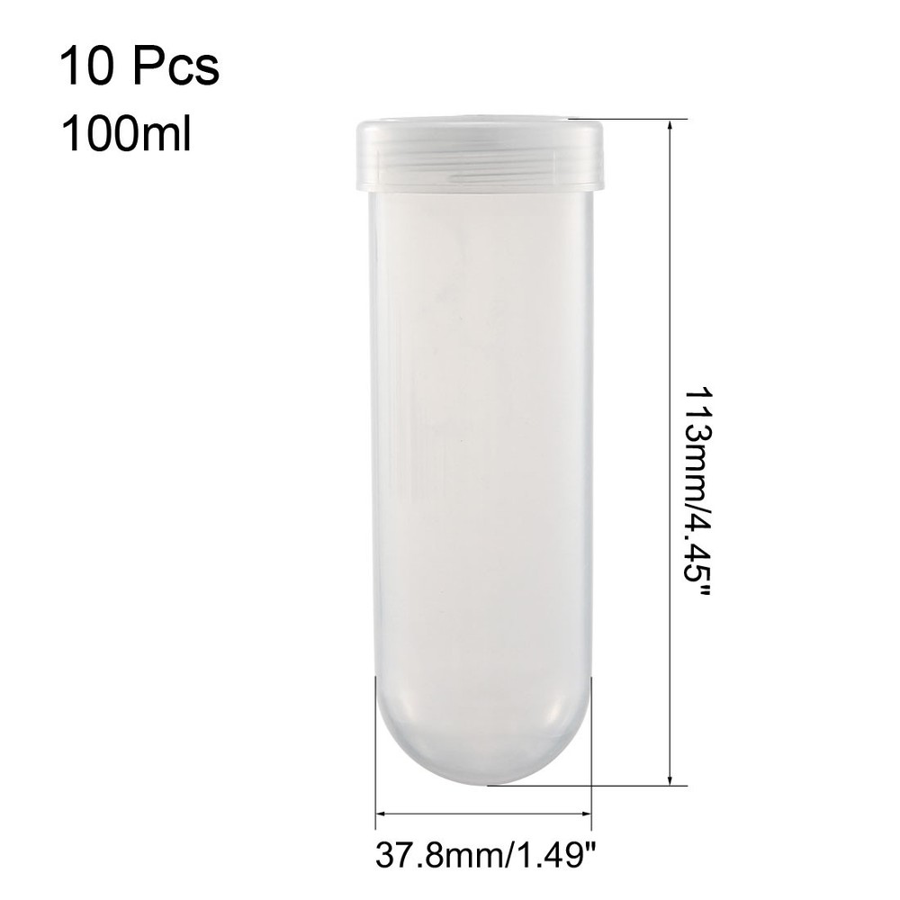10 Pcs 100ml Plastic Centrifuge Tubes with Screw Cap Round Bottom