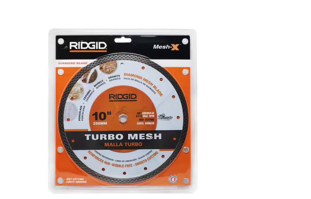 RIDGID 10 In. Mesh Continuous Rim Diamond Blade
