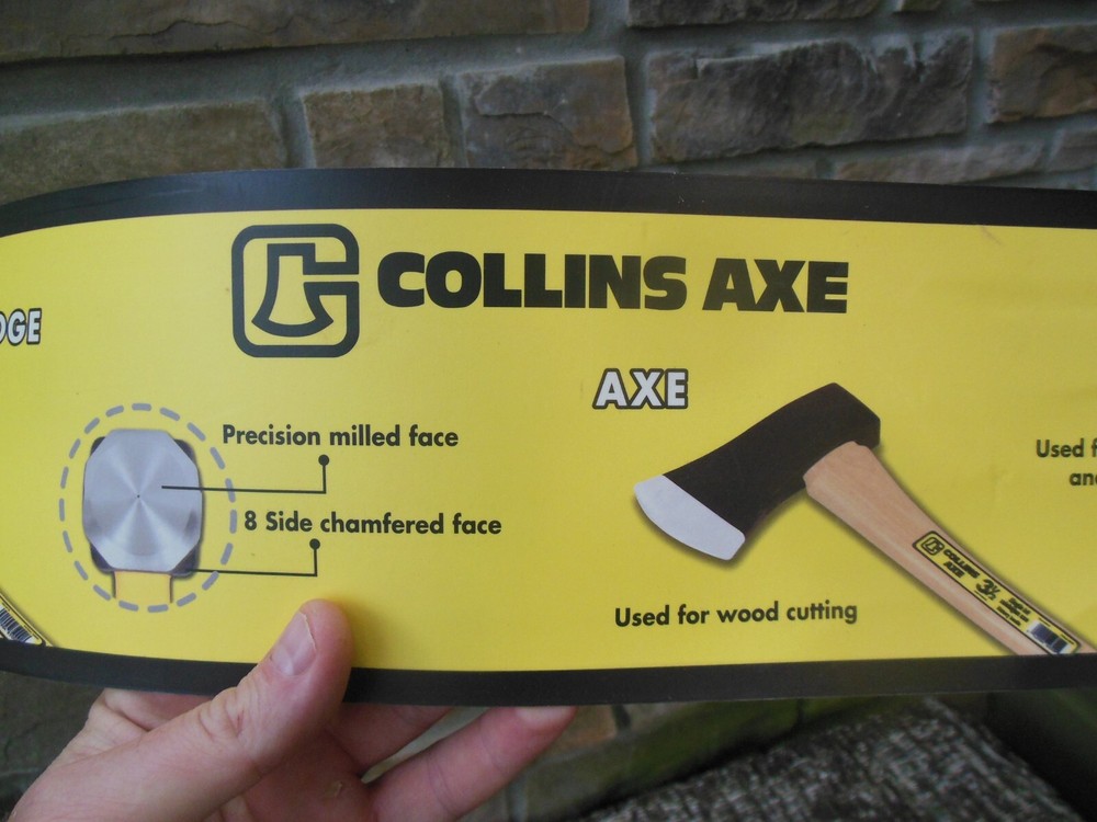 Collins Axe Store Display Rack Plastic Sign 39" x 5"