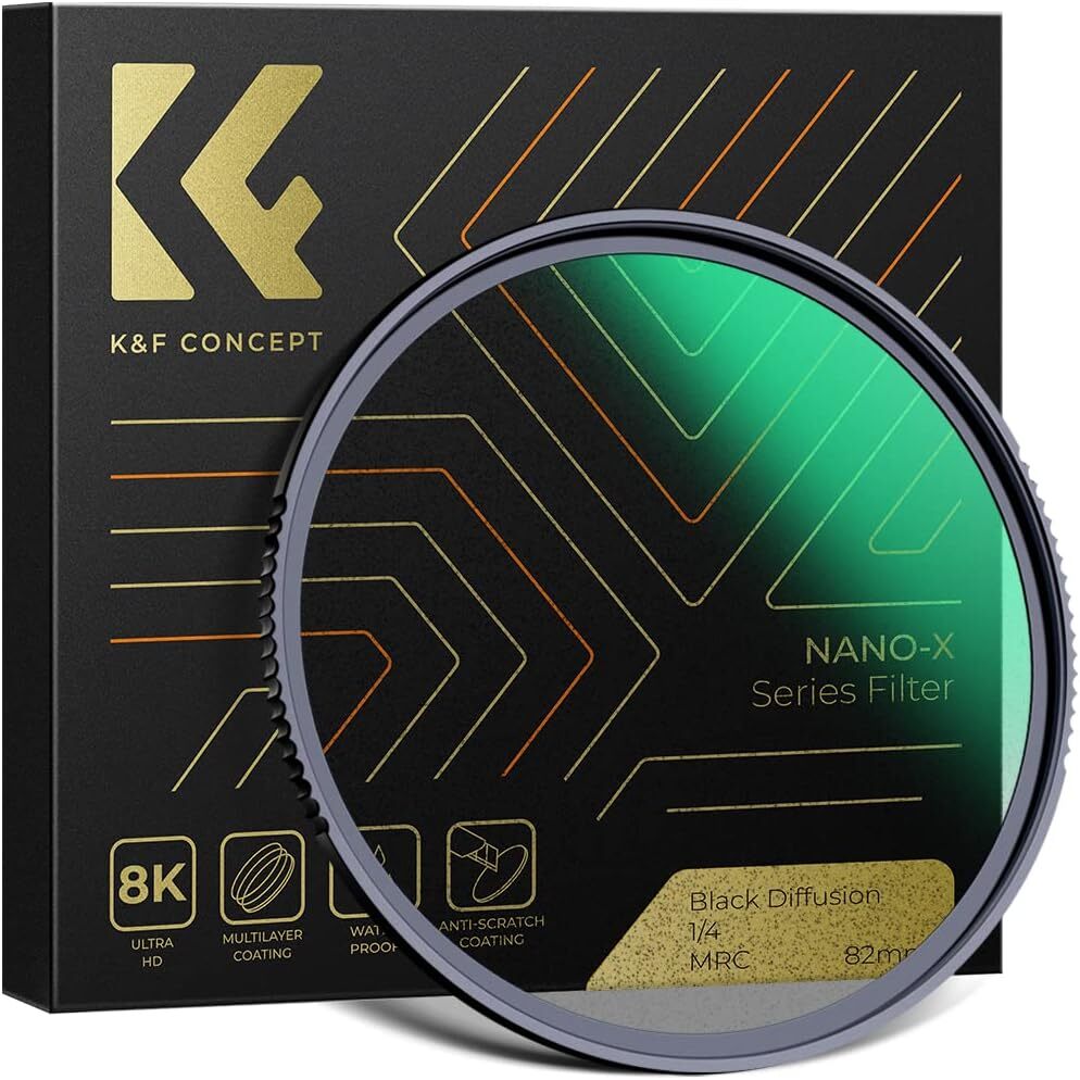 K&F Concept 1/4 Black-Mist Filter Black Diffusion Soft Glow Diffuser Lens Filter