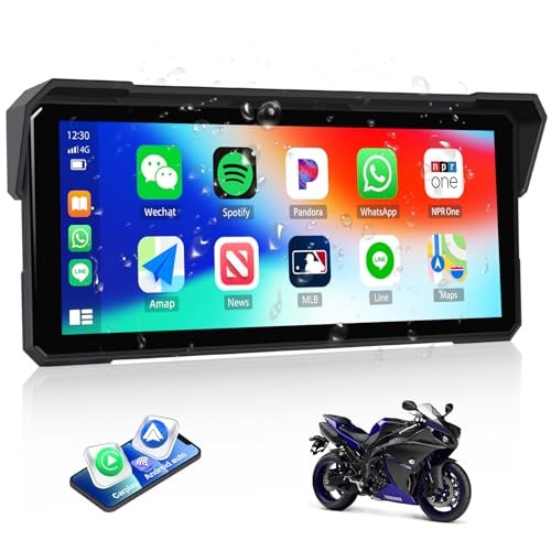 Motorcycle GPS Navigation System with Wireless Carplay Android Auto 8.1 inch