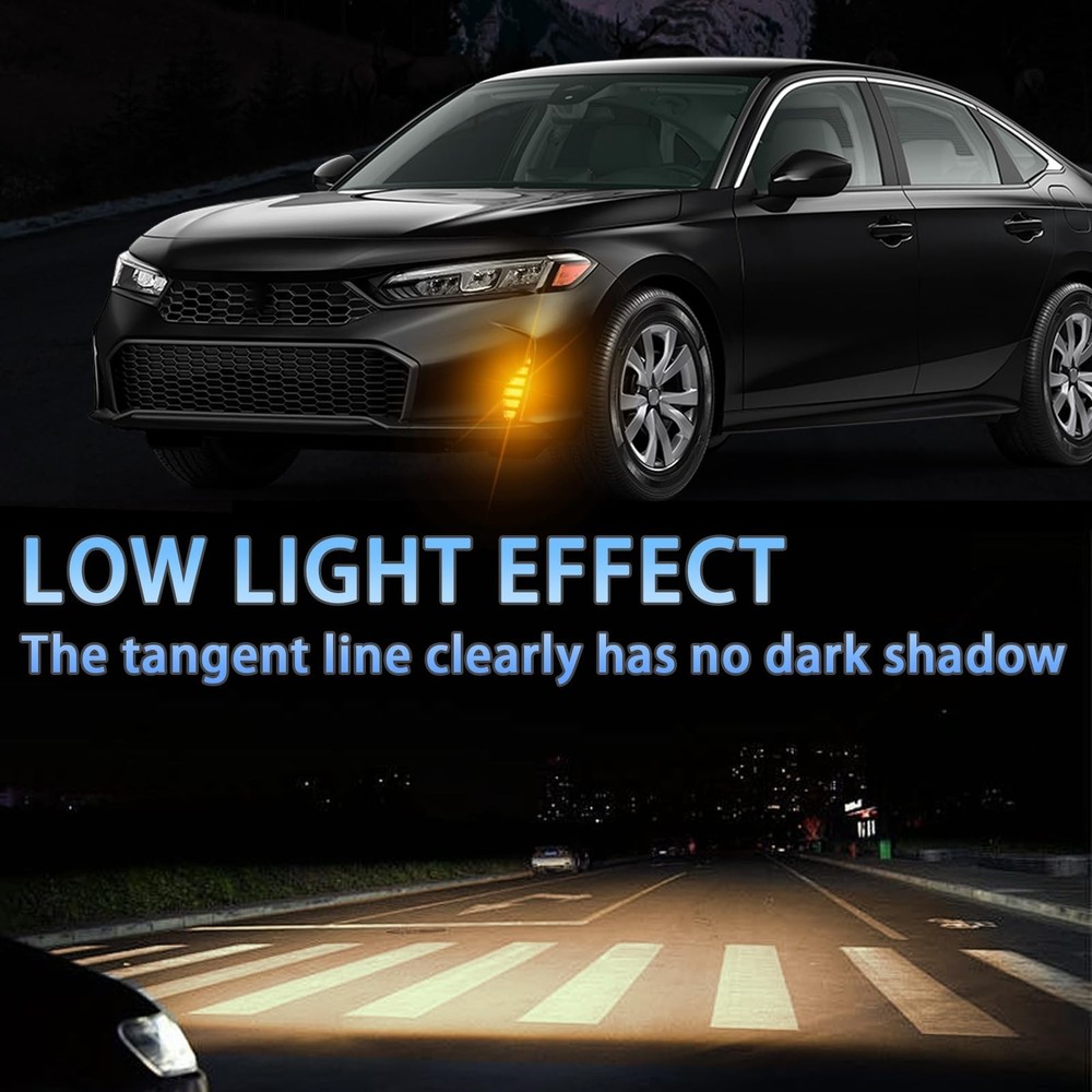 Switchback White & Amber LED Front Bumper Fog Light DRL Amber Sequential Turn...