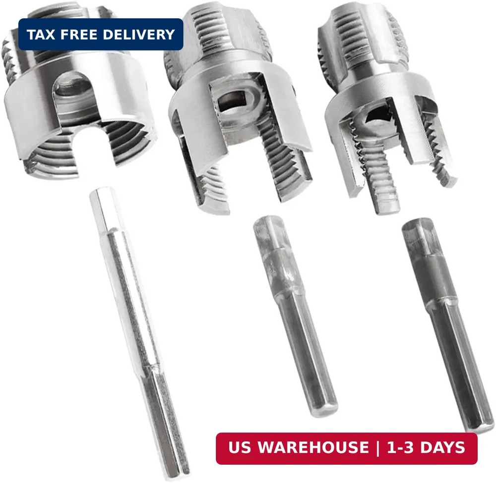 Wolfride 3Pcs Pipe Thread Cutting Tool, Integrated Internal & External Pipe Thre