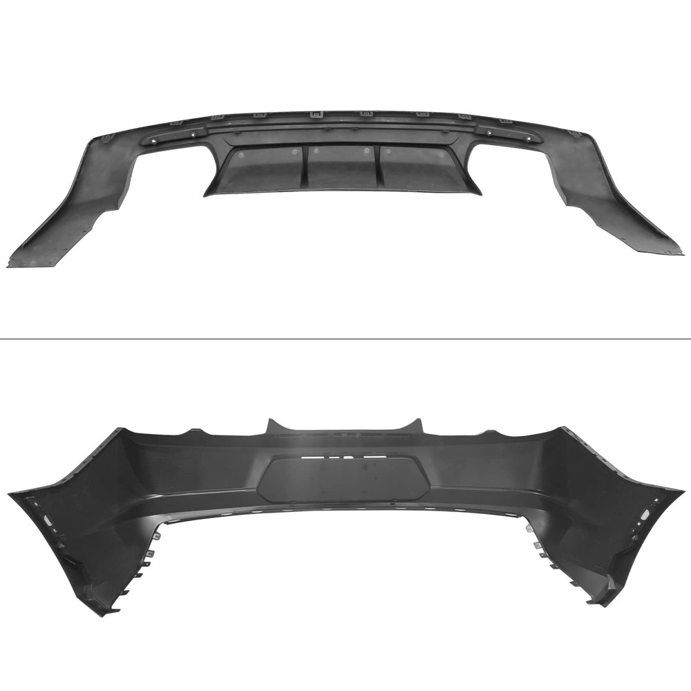 后保险杠盖扩散器适用于 2019 - 2024 年科迈罗 PP 工厂风格光泽黑色