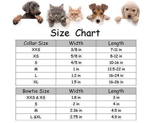 Dog and Cat Collar with Bowtie Grid Collar Plastic Buckle Light Adjustable Co...