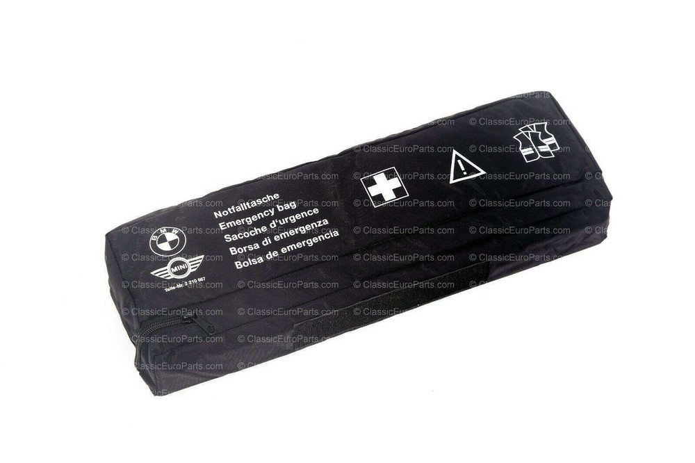 Euro Emergency first aid trunk tool kit with warning triangle and vests by BMW