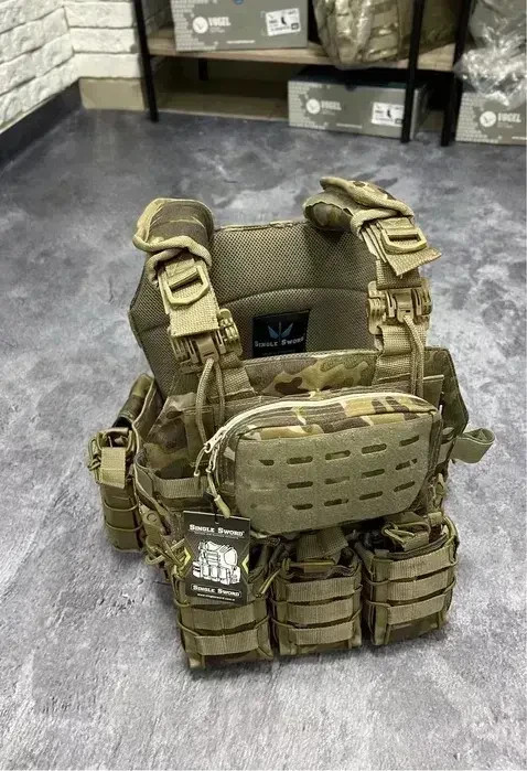 Single Sword Multicam Plate Carrier with Double Quick Release, Tactical Mult💛💙