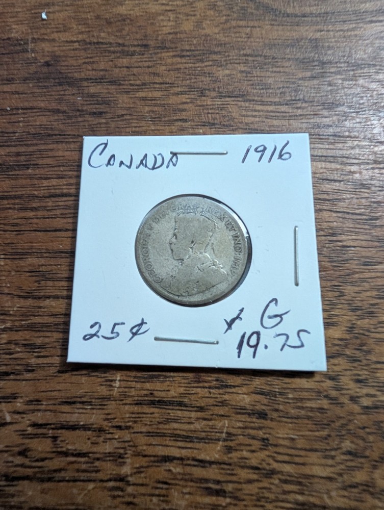 1916 Canada 25 Cents SILVER