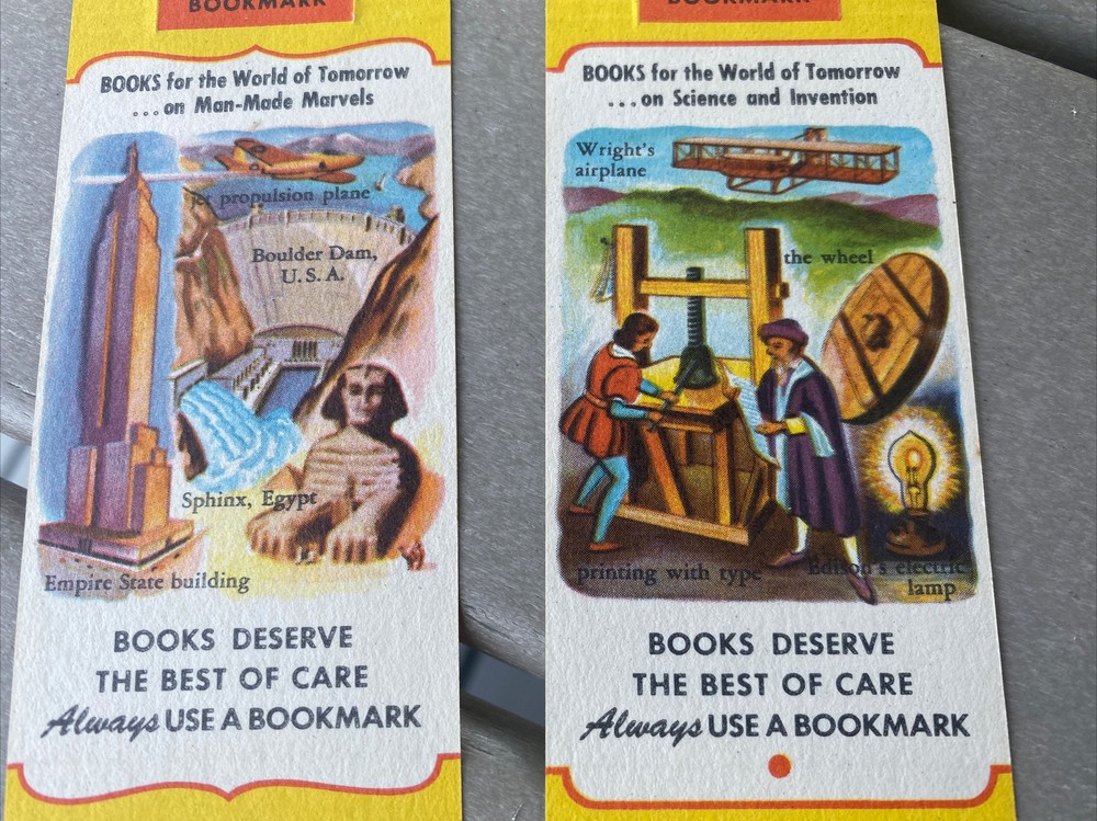 2 Each 1947 OLD NICK BIT O' HONEY CANDY BAR 8" BOOKMARK Mint