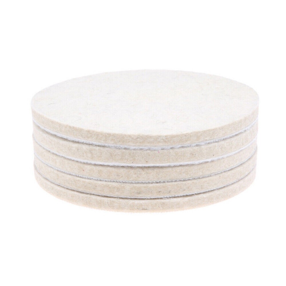 4'' 5'' Wool Buffing Polishing Wheel Disc Pad Hook and Loop for Buffer Polisher