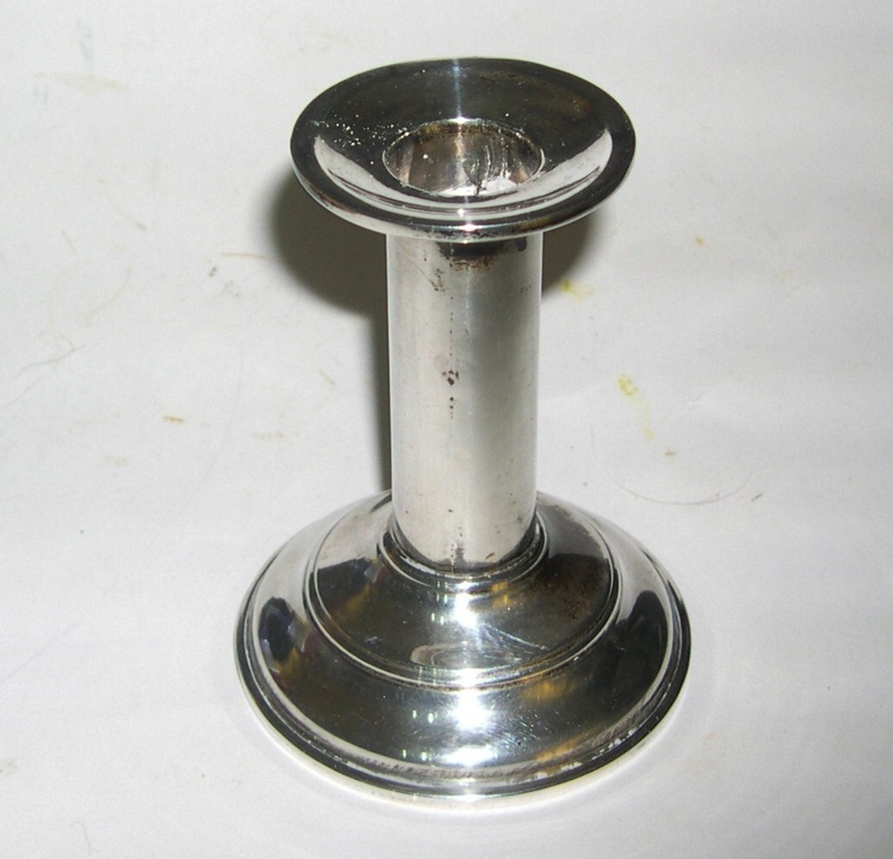William Neale stylish Silver Column Style Candlestick c1912