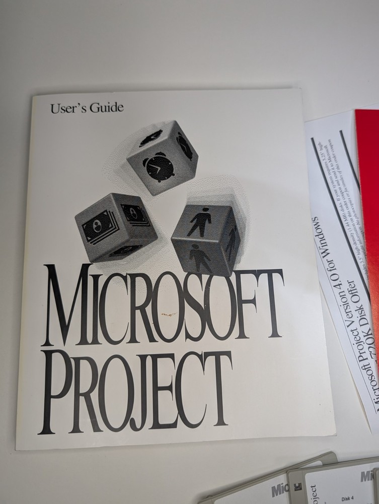 Windows Microsoft Project v4.0 Vintage Software 3.5" DISKETTES *Untested As-Is*