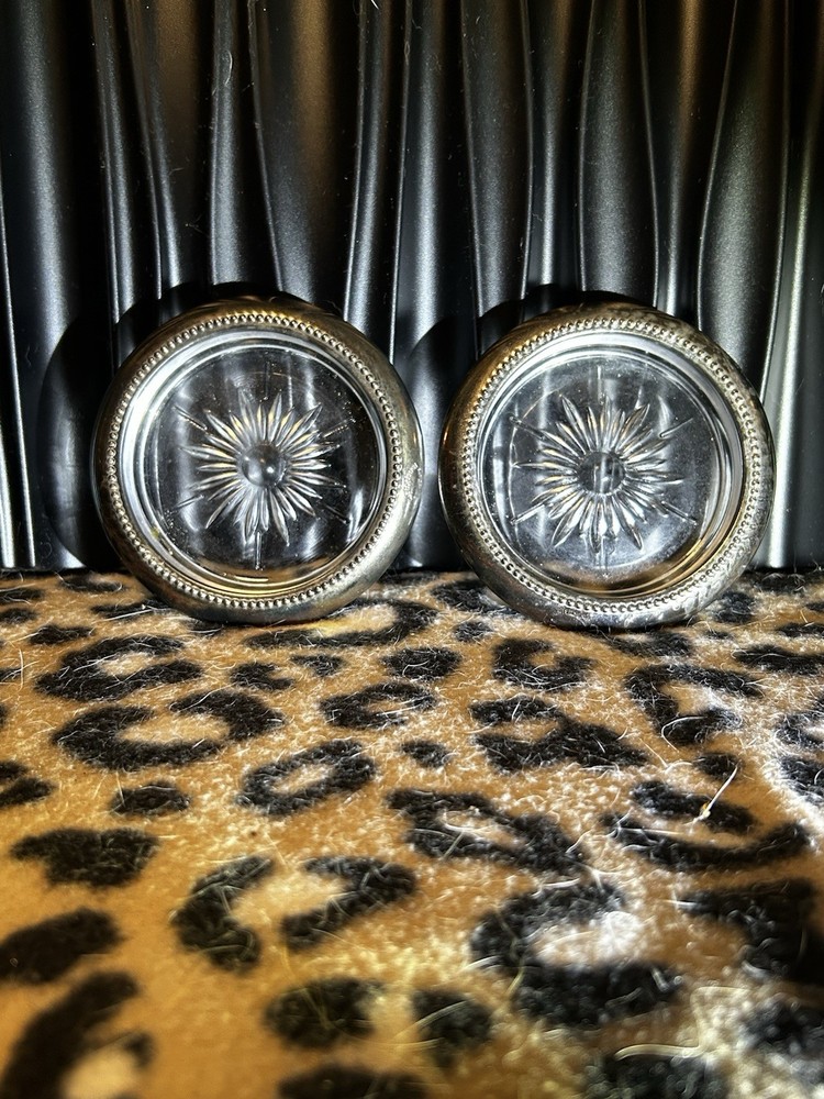 Silver Anecdotal Crystal Antique Coasters. 226
