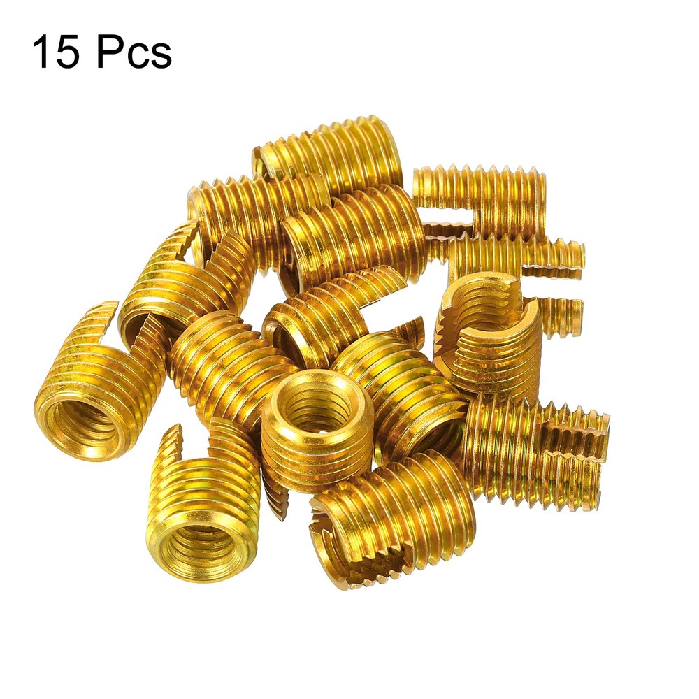Self Tapping Threaded Inserts, 15pcs Inner M8 M12x15 Carbon Steel Nuts