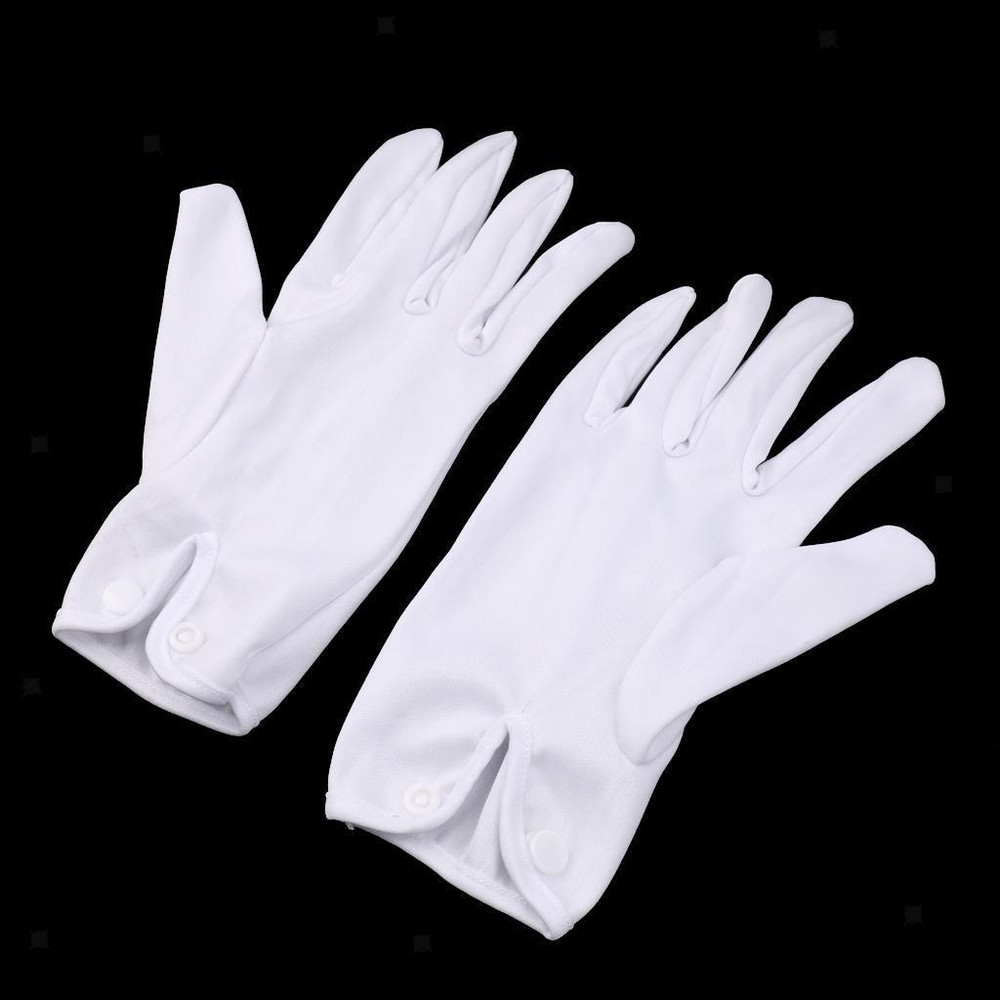 1 Pair White Referee Gloves for Snooker or Pool Lightweight Cotton