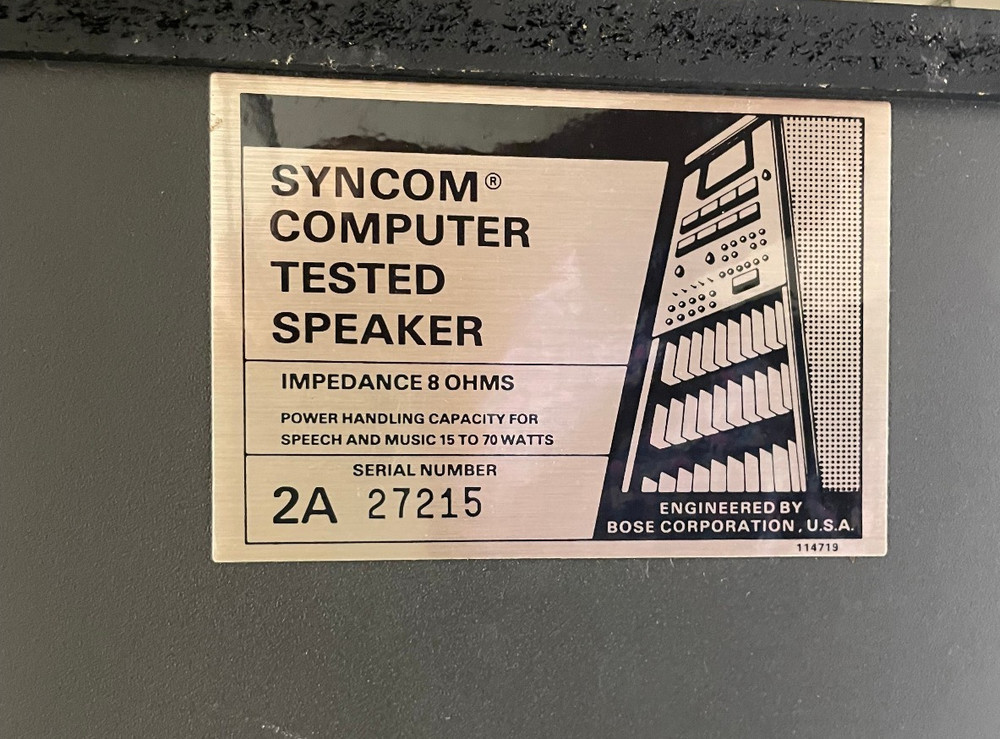 Bose SynCom Speaker 2A Speaker 8 Ohm 8x11x18" - Tested
