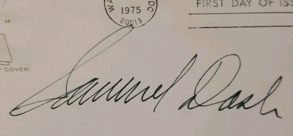 1975 Samuel Dash Signed First Day Issue World Peace Through Law Autograph