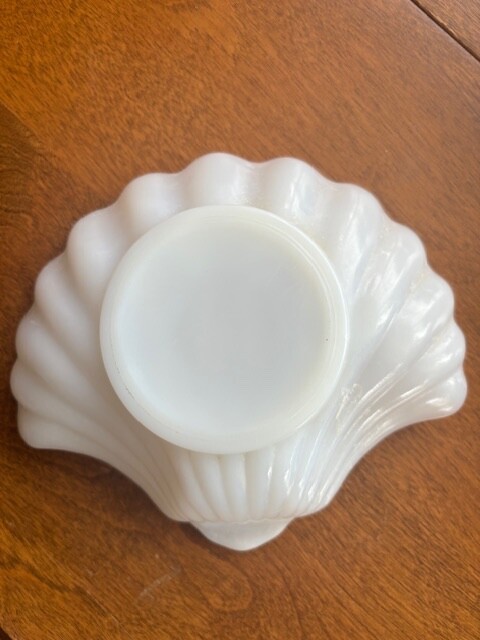 Vintage White Porcelain Seashell Dish