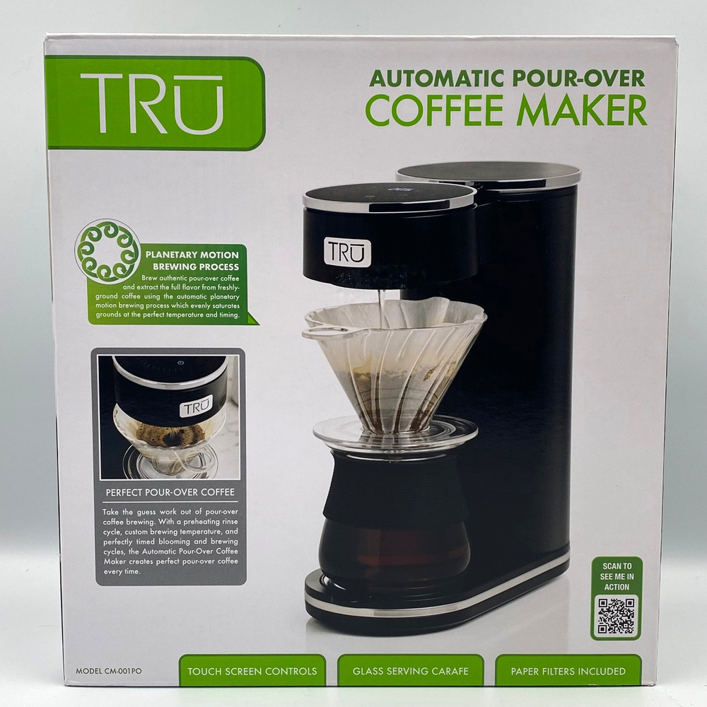 TRU Automatic Pour Over Digital Control Coffee Maker w/ Optimized Brew Program