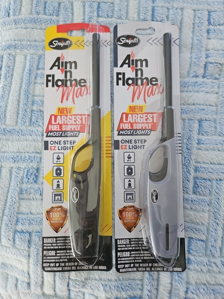 Scripto Multi-Purpose Utility Aim'n Flame Max Safe Lighters 2-Ct SEALED NEW