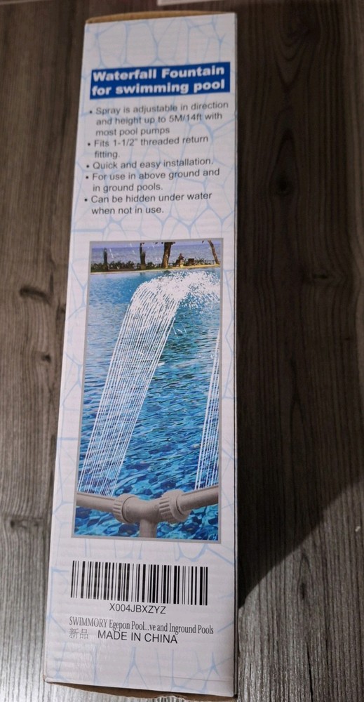 pool fountain designed to create a waterfall effect