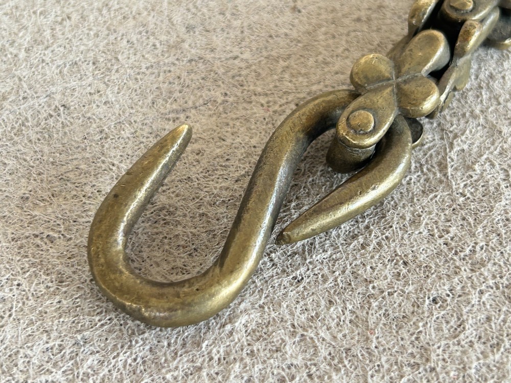 OLD VINTAGE HAND MADE SOLID BRASS CHAIN LAMP HANGING CEILING HANGING CHAIN B2