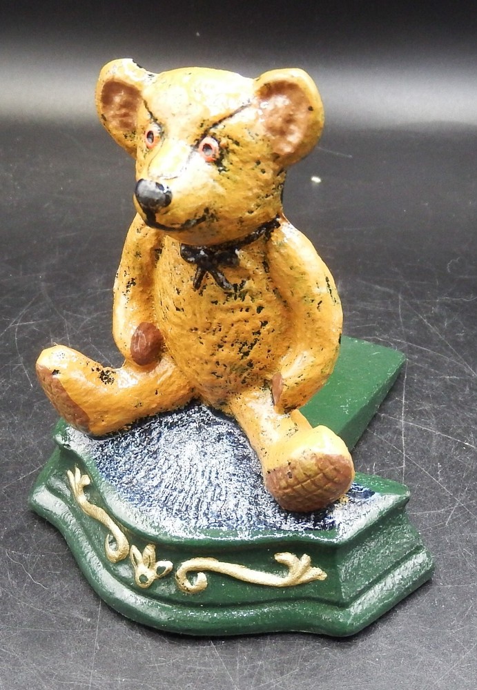Wright Studios 4" Teddy Bear Cast Iron Door Wedge / Stop NEW!