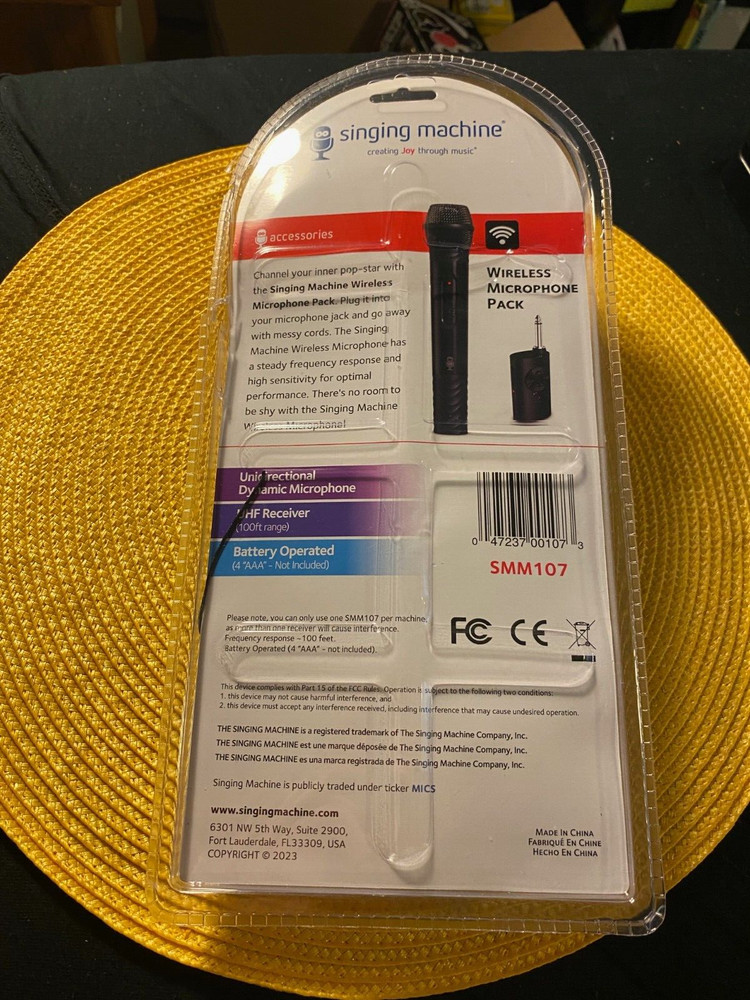 Singing Machine Wireless Microphone Battery Operated