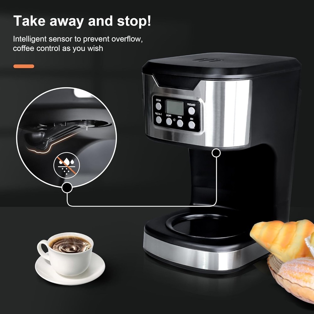 Programmable Coffee Maker 12 Cup Brew & Drip coffee machine, Fully Automatic,...