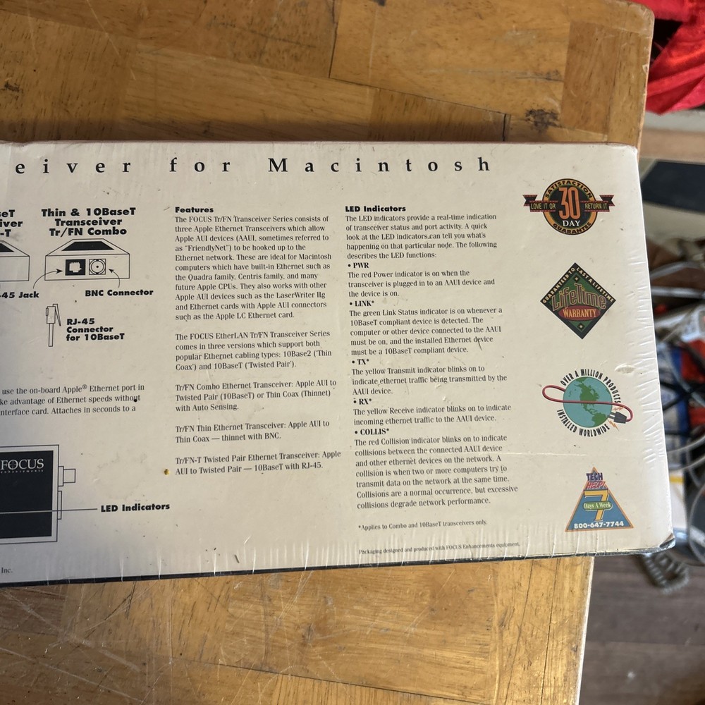 Focus Enhancements Transceiver EtherLAN 060-2170 Combo for Macintosh thinnet