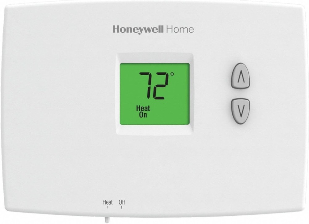 Horizontal PRO 1000 Non-Programmable Thermostat Heat Only Dual Powered Backlit