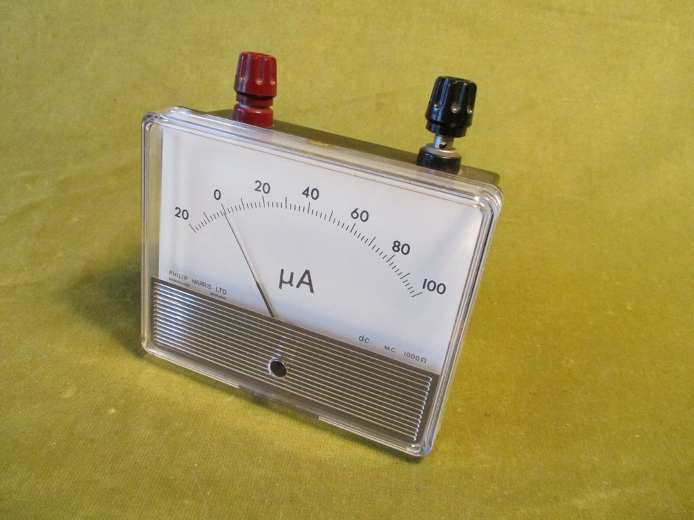 MICRO AMMETER, VINTAGE {PHYSICS} by UNILAB, (PHILIP HARRIS)