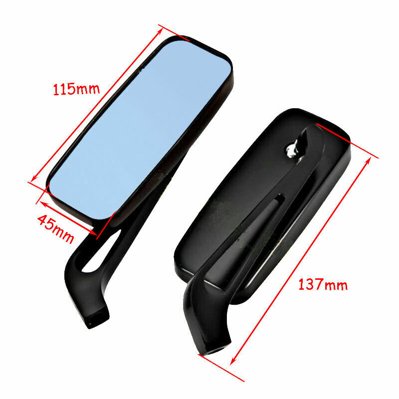 Rectangle Rearview Mirrors Black For Harley Davidson Softail Fat Bob 2018 2019